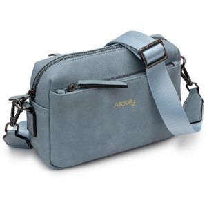 Small Triple Zip Crossbody Purse, Vegan Leather Phone Bag With Wide >:(